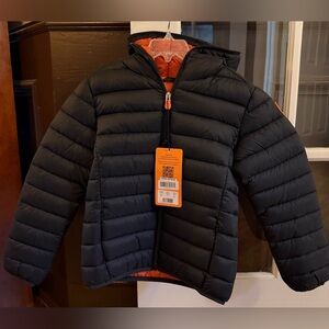 NWT Save The Duck Kids Boys Dony Puffer Jacket Black Size 8